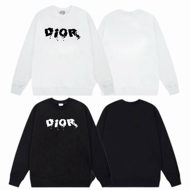 Dior 2025Ss Autumn/Winter Crewneck Sweatshirt with Classic Print - Fabric: 420G