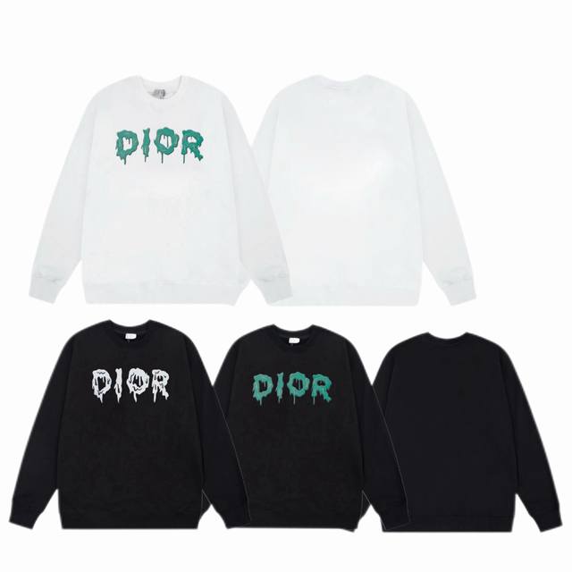 Dior 2025Ss Autumn/Winter Crewneck Sweatshirt with Classic Print - Fabric: 420G
