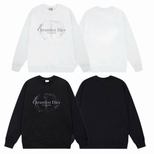 Dior 2025Ss Autumn/Winter Crewneck Sweatshirt with Classic Print - Fabric: 420G