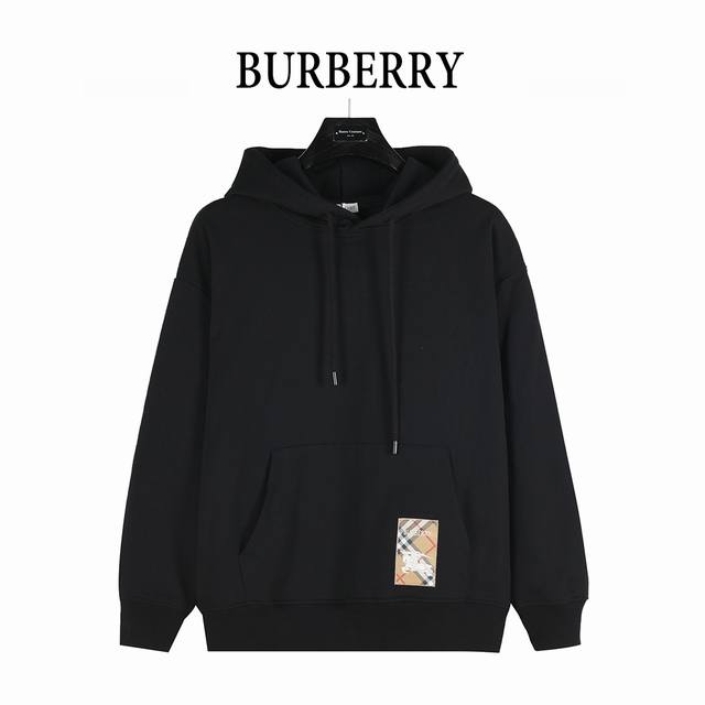 Burberry 25Fw Warhorse Check Logo Embroidered Hooded Sweatshirt with Patch Label