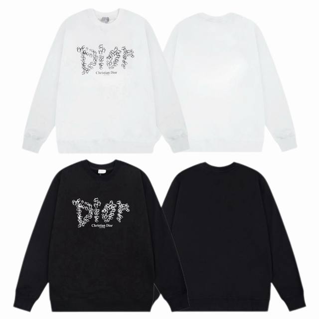 Dior 2025Ss Autumn/Winter Crewneck Sweatshirt with Classic Print - Fabric: 420G