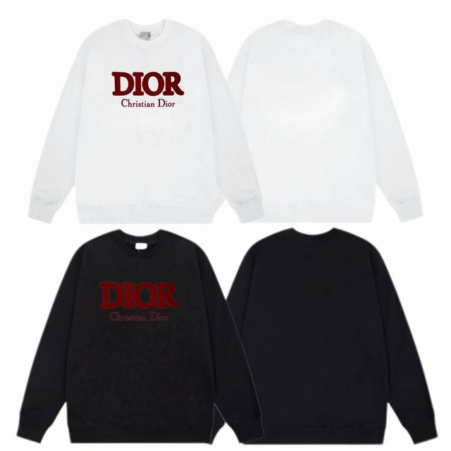 Dior 2025Ss Fall/Winter Crewneck Sweatshirt with Classic Slogan Print - Fabric: