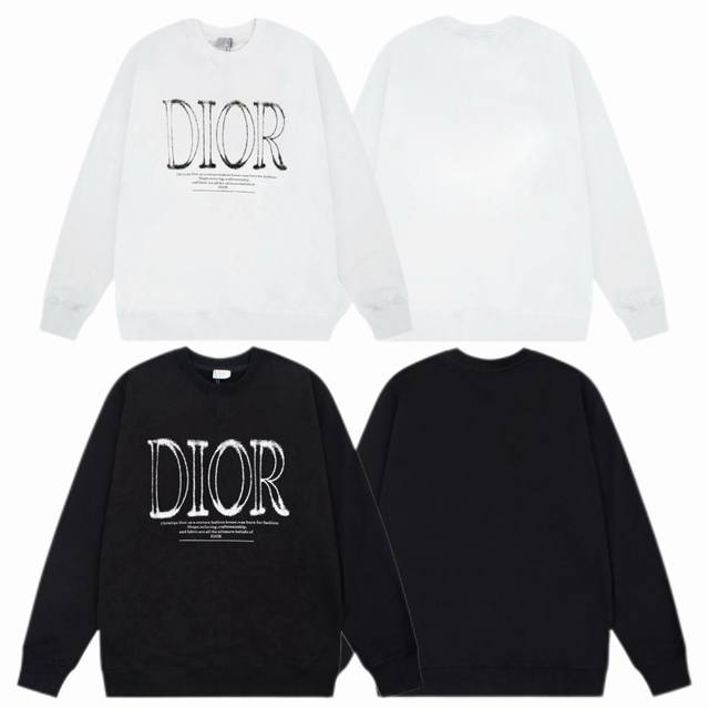 Dior 2025Ss Fall/Winter Crewneck Sweatshirt with Classic Slogan Print - Fabric: