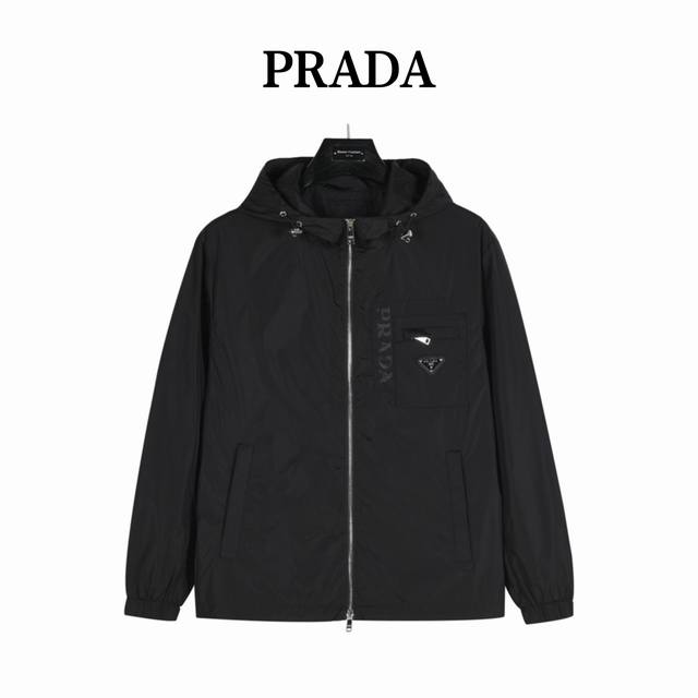 Prada Hooded Jacket with Zippered Chest Letters DDD. This jacket is a rare find