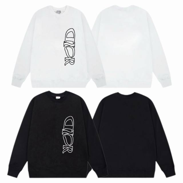 Dior 2025Ss Fall/Winter Crewneck Sweatshirt with Classic Slogan Print - Fabric: