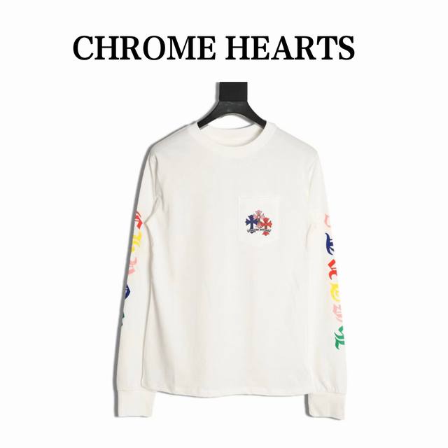 Chrome Hearts 25Fw Colorful Cross Print Long Sleeve T-ShirtHeavy weight, high de