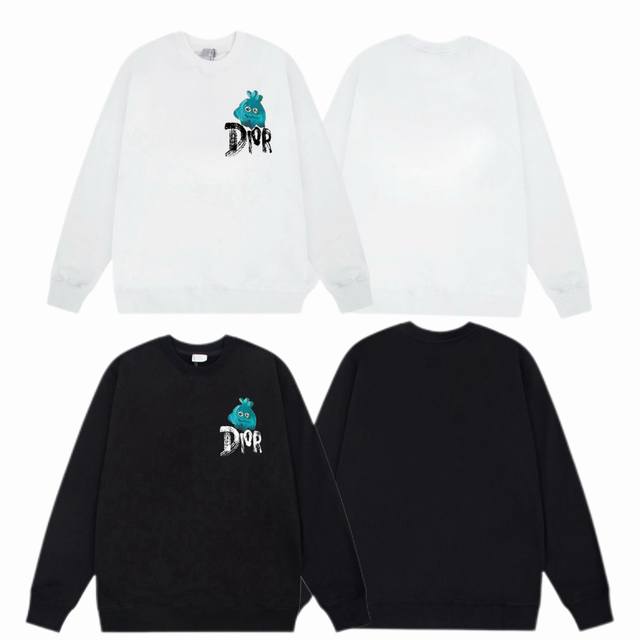 Dior 2025Ss Fall/Winter crewneck sweatshirt with mottled print on the front and