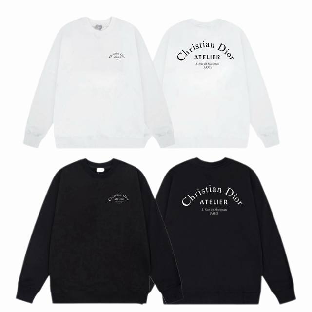Dior 2025Ss Fall/Winter Crew Neck Sweatshirt with Classic Prints on Front and Ba