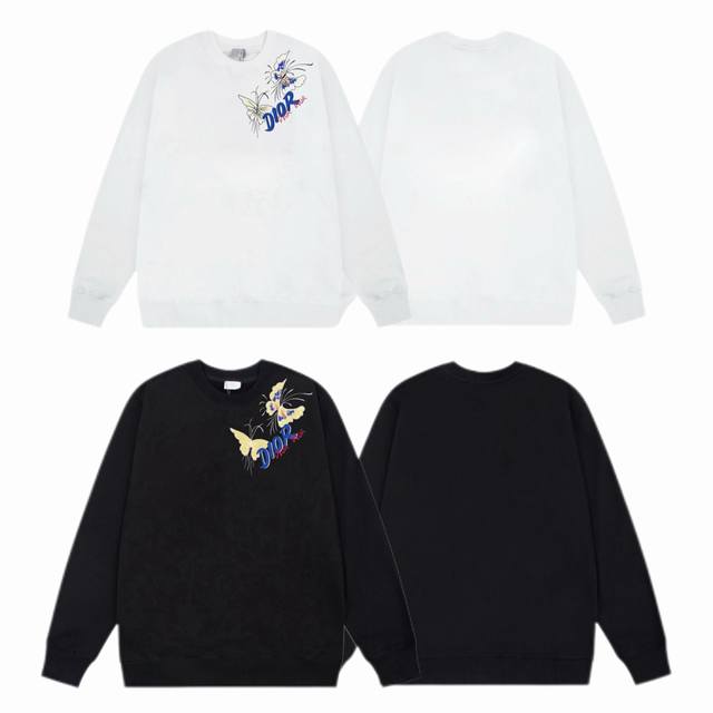 Dior 2025Ss Autumn/Winter Crewneck Sweatshirt with Classic Front Print - Fabric: