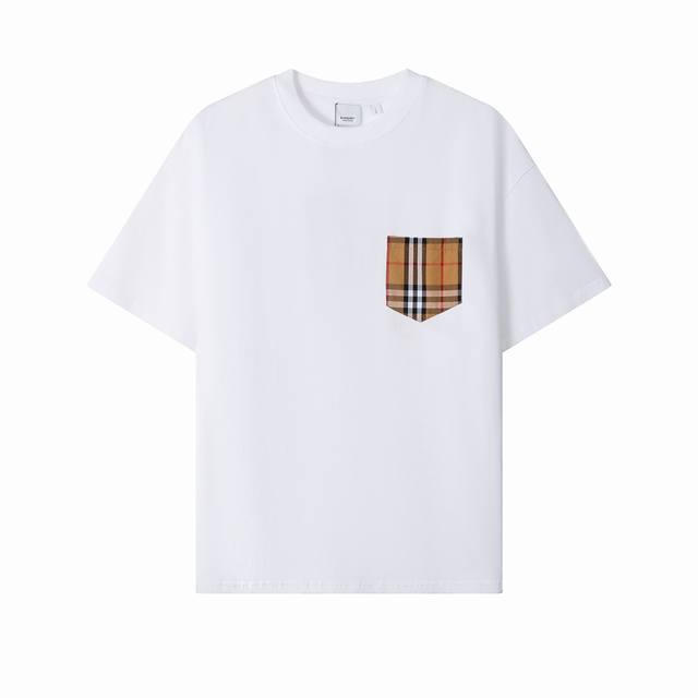 9203, high-end custom, exclusive, highest-quality Burb* plaid pocket round neck