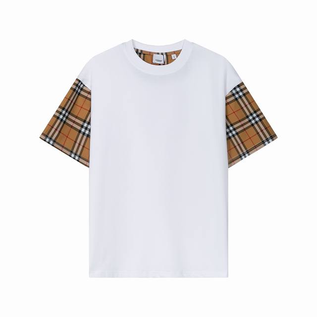 9210, high-end custom, exclusive, top-quality Burber* plaid sleeve crew neck sho