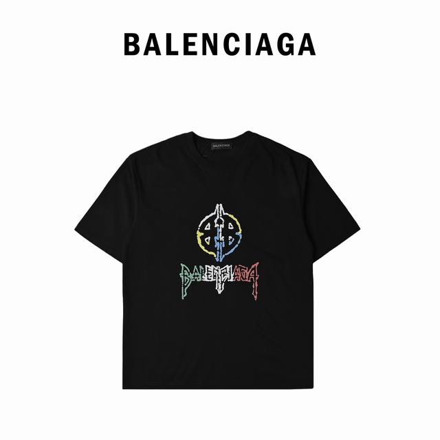 Balenciaga's new 24Ss color-coded crewneck T-shirt. Selected 260g double-yarn co