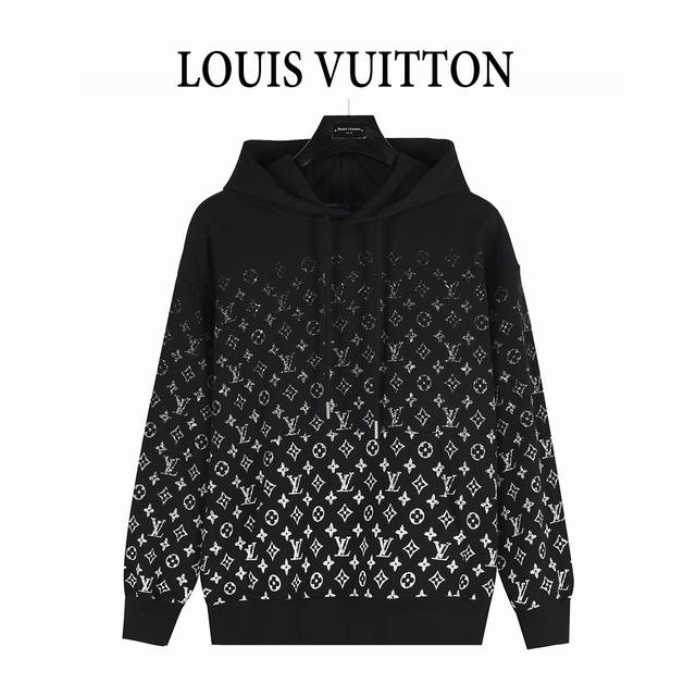 Louis Vuitton monogram gradient half-length logo hooded sweatshirt420g cotton fa