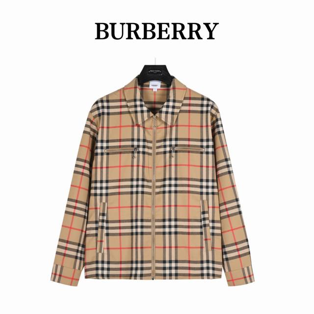 Burberry's double-sided chest zipper pocket plaid lapel jacket is rarely availab