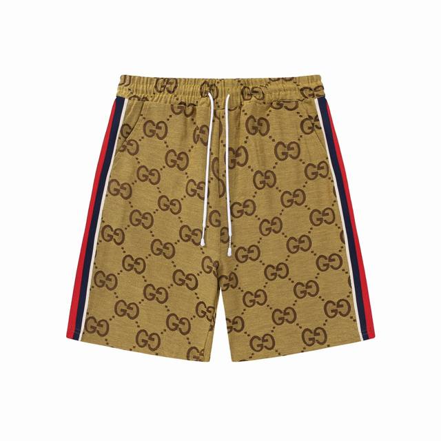 Gu New Summer Style Full Double G Logo Web Splicing Back Pocket Unisex Casual Sh