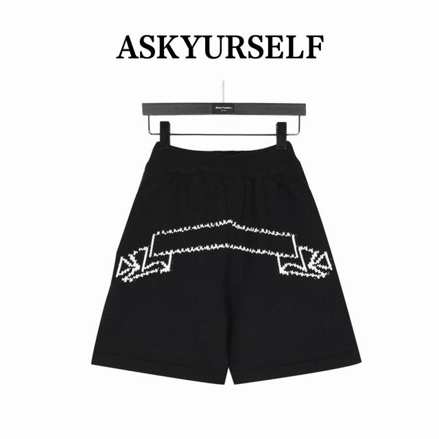 Askyurself three-dimensional cutting scroll wool knitted shorts Silhouette drape