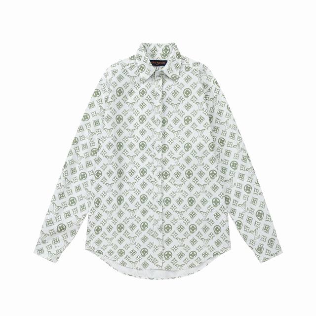 Lv New summer style full print monogram logo casual loose version unisex long-sl