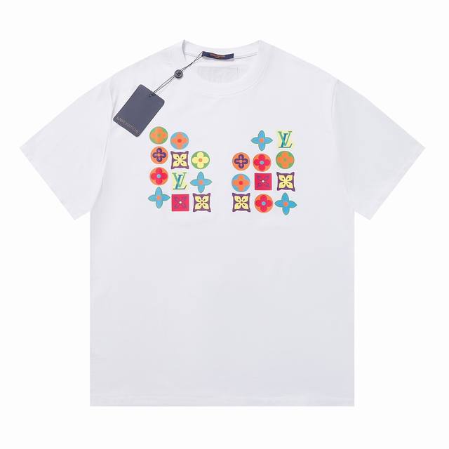 Lv Summer new fashion week catwalk style custom 260G double yarn pure cotton fab