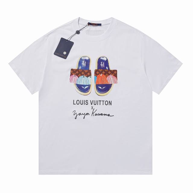 Lv Summer new fashion week catwalk style custom 260G double yarn pure cotton fab