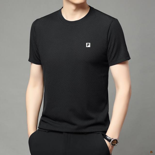 Fila exclusive real shot of the new summer high-quality round neck short-sleeved