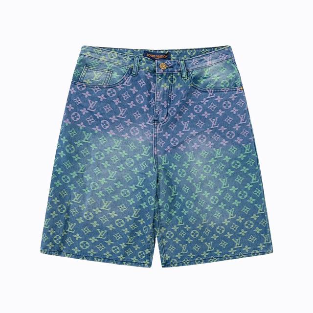 Lv New summer style gradient three-letter logo custom leather label unisex denim