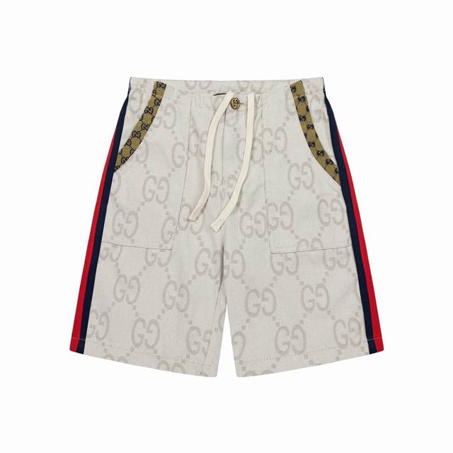 Gu New Summer Double G Jacquard Ribbon Old Flower High Quality Denim Fabric Unis