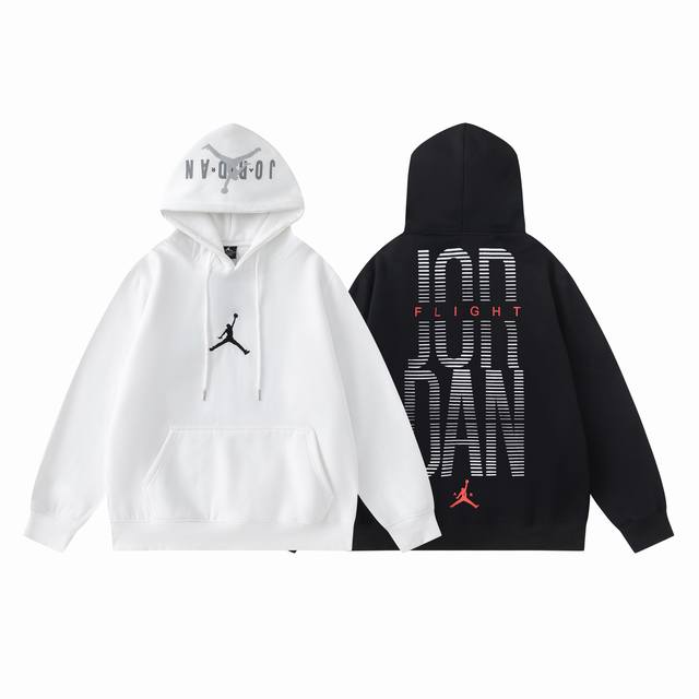 691#Aj flying man plus velvet sweatshirt black and white M-Xxl DDD