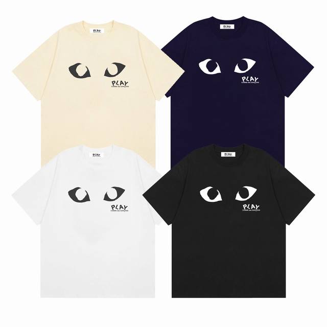 Comme Des Garcons Kawakubo Ling Play big eyes heart short sleeve Color: White Bl