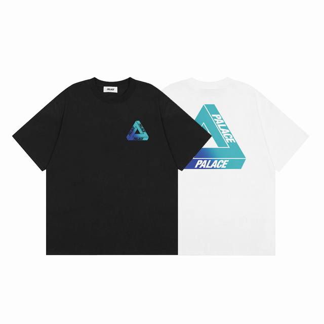 Palace Gradient color large triangle letter printing unisex loose casual round n