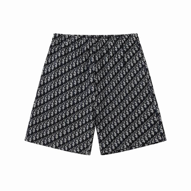 Dio* New summer style all-over jacquard logo, inner hem back pocket, unisex shor