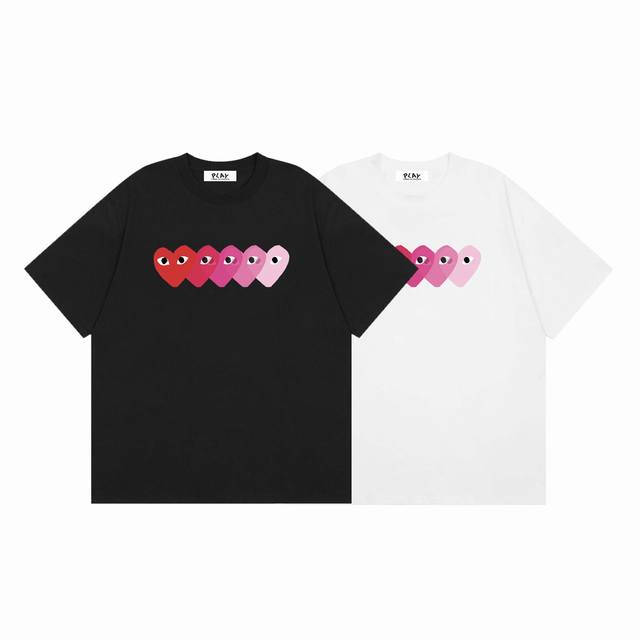 Comme Des Garcons Kawakubo Rei Play overlapping heart print summer short-sleeved