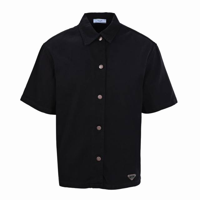 Prada Prada Prd logo denim short-sleeved shirtCustomized high-density phantom tw