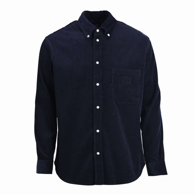 Fendi Fd blue corduroy shirt jacket Made of blue corduroy fabric, 100% cotton, i
