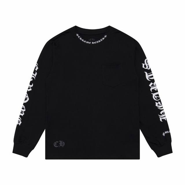 High-quality Chrome Hearts long-sleeved T-shirt with a floral arm and Sanskrit