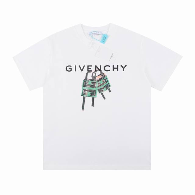 Top version, different from currency Givenchy 4G green lock print short-sleeve D