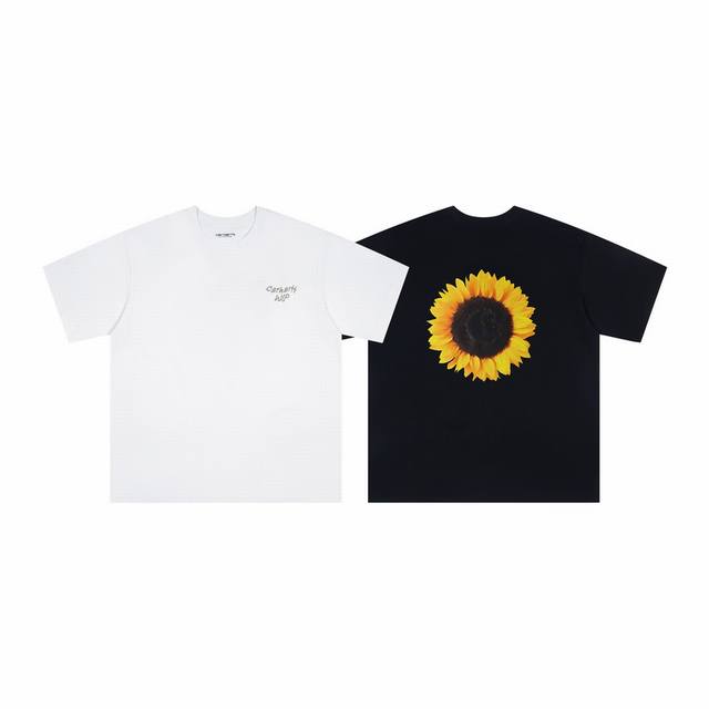 4045# Carhartt Wip Sunflower Print Unisex Color: Black and White Size: SML Xl Fa