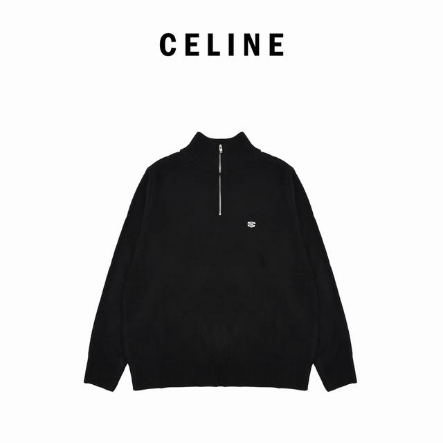 Celine's original New Arc de Triomphe embroidered sweater. Fabric: Made of a bul