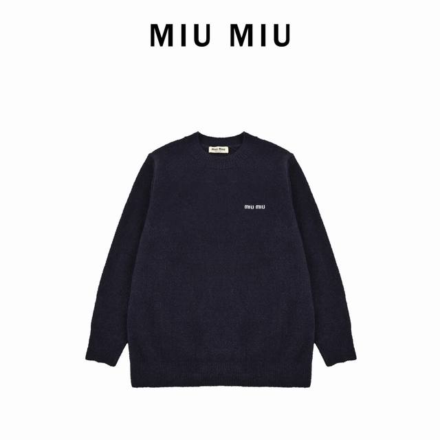 Miumiu 24Fw Small Embroidered Teddy Crew Neck Sweater DDD. Originally purchased