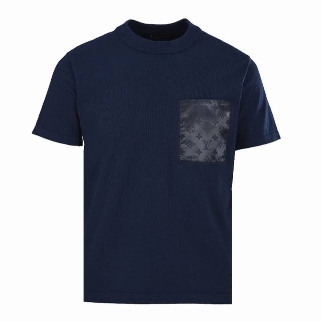Louisvuittonlv knitted jacquard patchwork with nylon inlay short-sleeved T-shirt