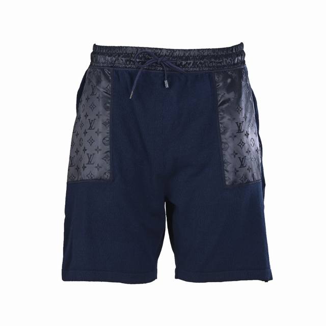 Louisvuitton LV knitted jacquard with nylon inlay drawstring shorts DDD, white o