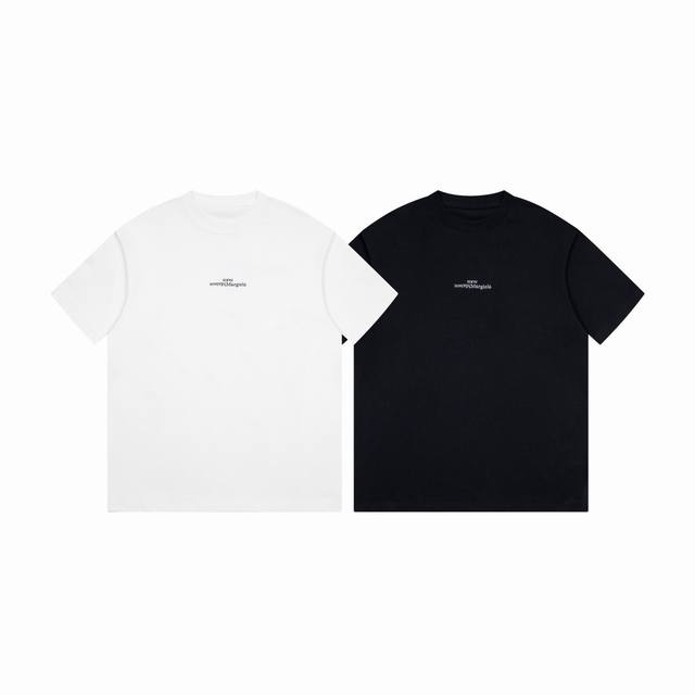 2013# #High-end version Maison Margiela inverted logo embroidered short-sleeved