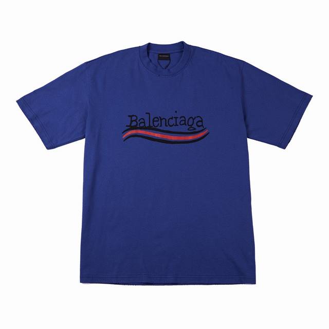 Balenc#Aga Paris' new cola graffiti worn T-shirt DDD. Top-notch printing technol