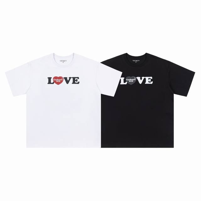 4034# Carhartt Wip Carhartt 24Ss summer new love print round neck short sleeve u