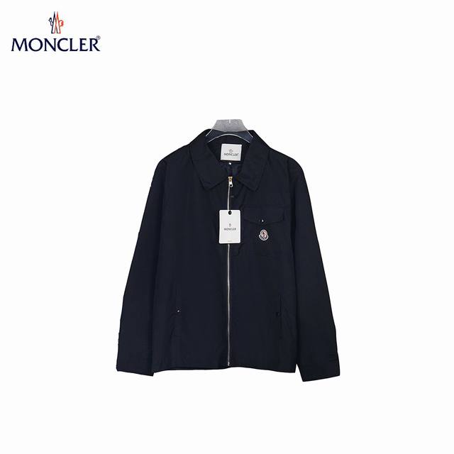 Moncer 25Ss logo zipper shirt jacketCustomized exquisite cotton hidden grain gab