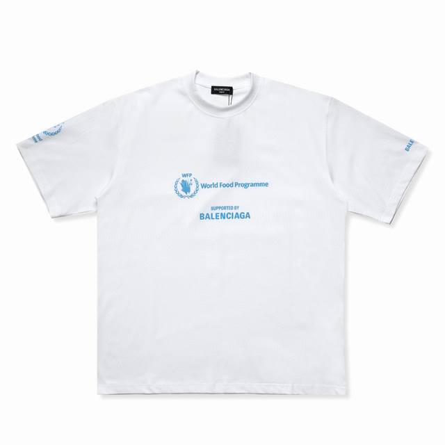 Balenc#Aga Paris World Food Charity Limited Edition T-shirt Top-notch foam print