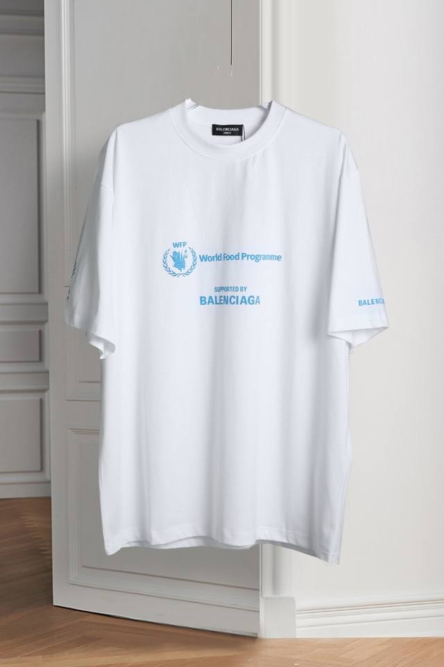 Balenc#Aga Paris World Food Charity Limited Edition T-shirt Top-notch foam print