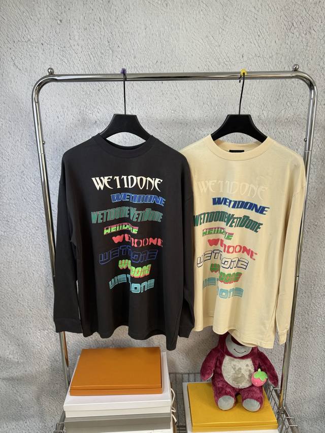 3023# We11Done Korean trendy brand Welldone loose large size long sleeve T-shirt