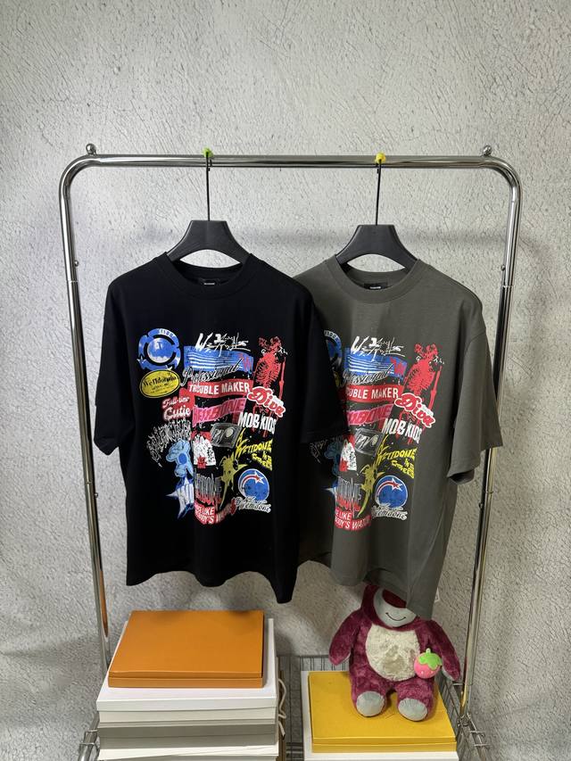 3017# We11Done Korean trendy brand Welldone loose large size short-sleeved T-shi