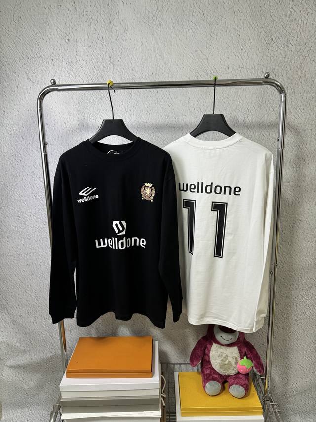 3015# We11Done Korean trendy brand Welldone loose large size long sleeve T-shirt