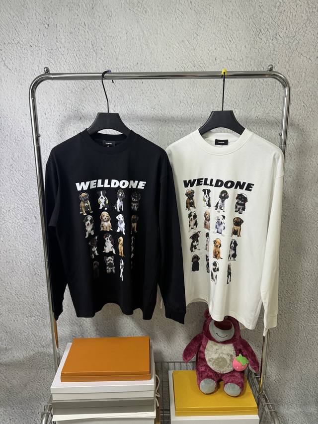 3003# We11Done Korean trendy brand Welldone loose large size long sleeve T-shirt